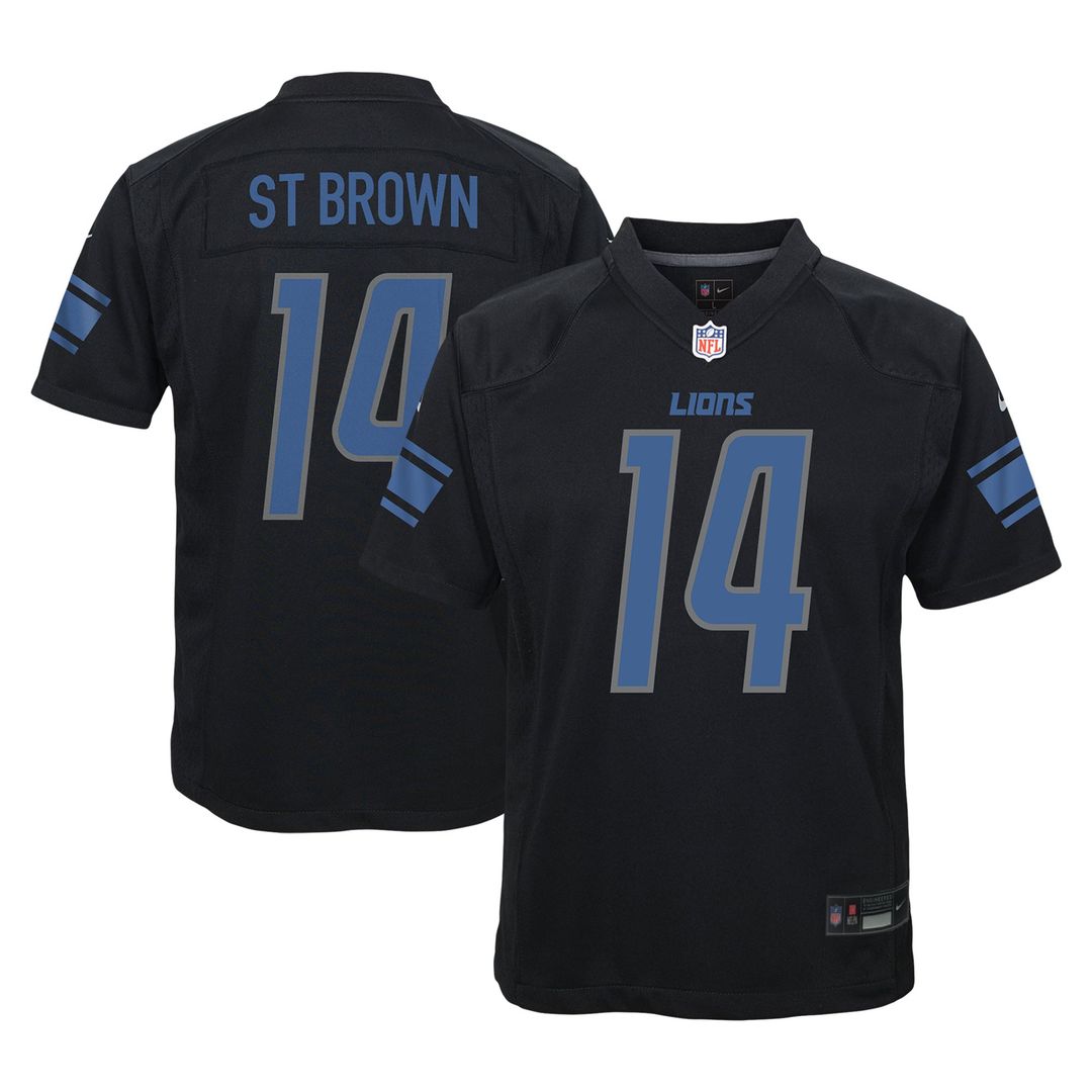 Amon-Ra St. Brown Detroit Lions Nike Youth Game Official Jersey - Black