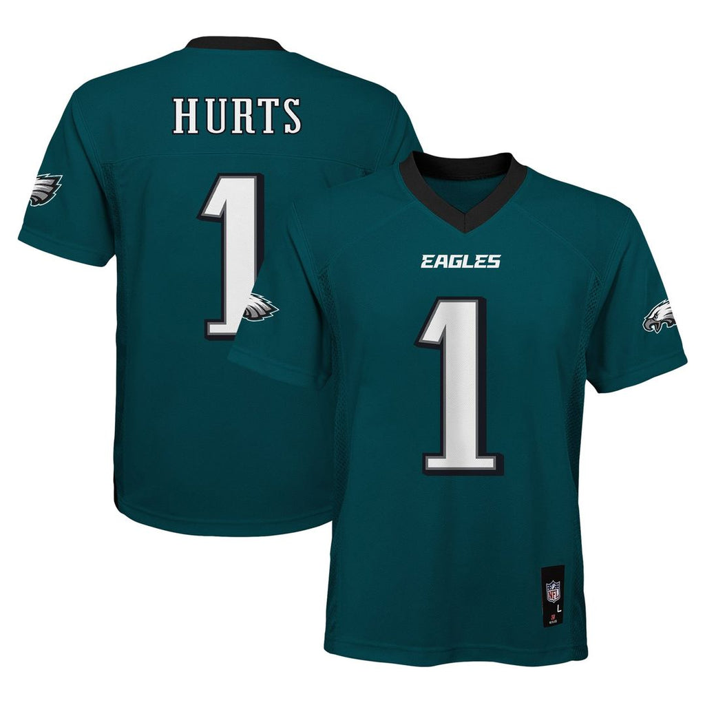 Jalen Hurts Philadelphia Eagles Youth Player Replica Jersey - Midnight Green