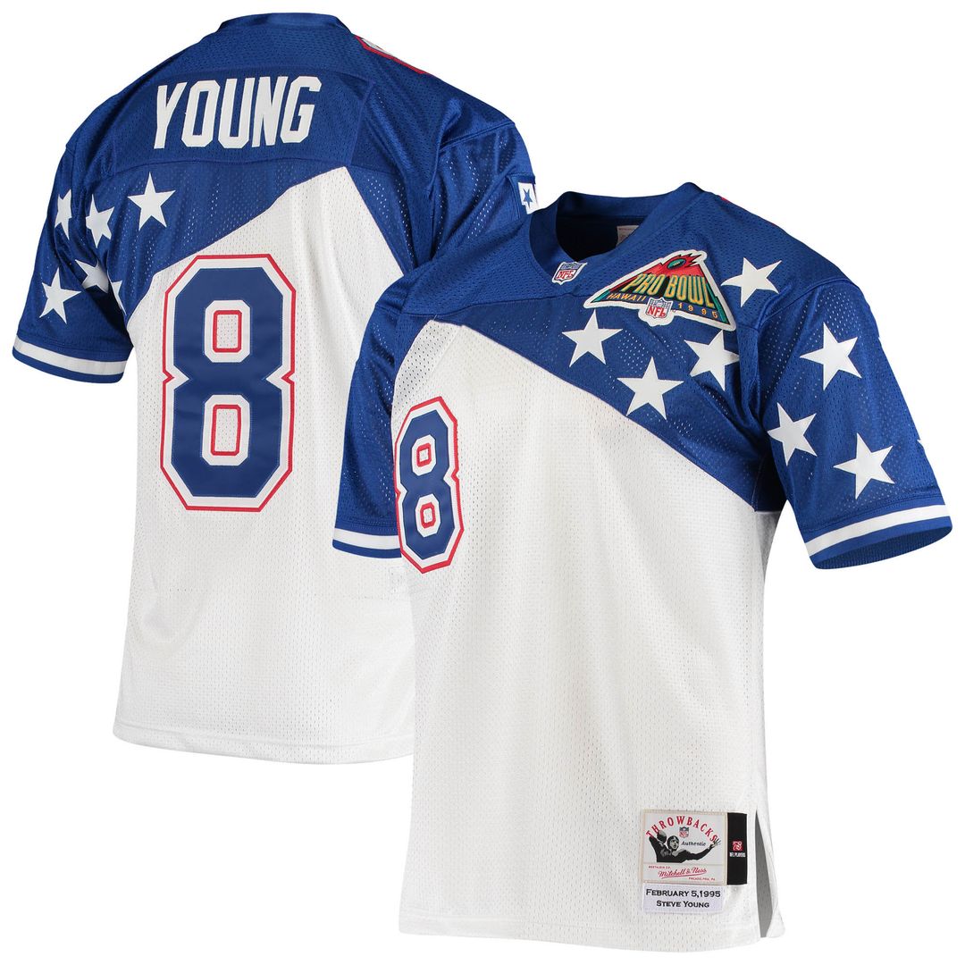 Steve Young NFC Mitchell & Ness 1994 Pro Bowl Authentic Official Jersey - White/Blue