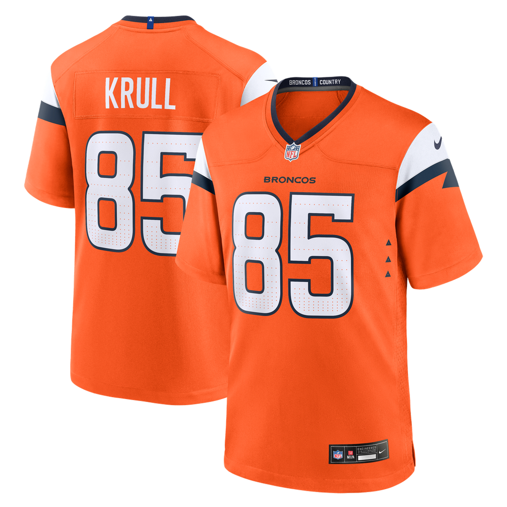 Lucas Krull Denver Broncos Nike Team Game Official Jersey -  Orange
