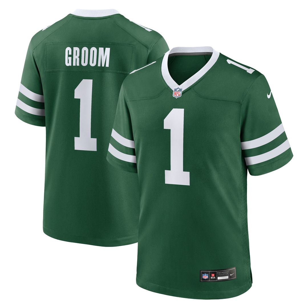 Number 1 Groom New York Jets Nike Game Official Jersey - Legacy Green