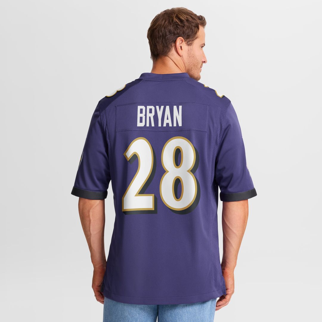 Taven Bryan Baltimore Ravens Nike Team Game Official Jersey -  Purple