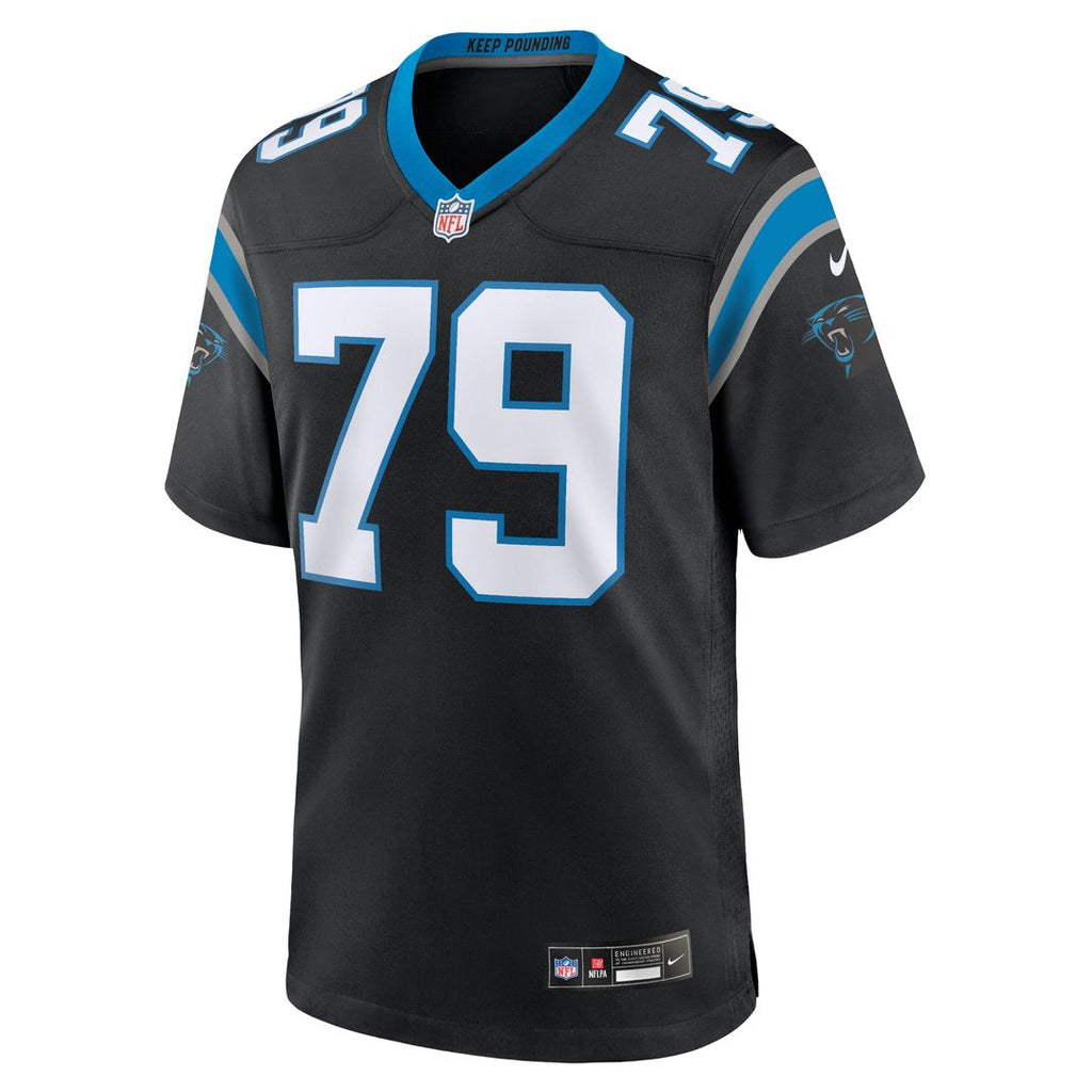 Ikem Ekwonu Carolina Panthers Nike Game Official Jersey - Black