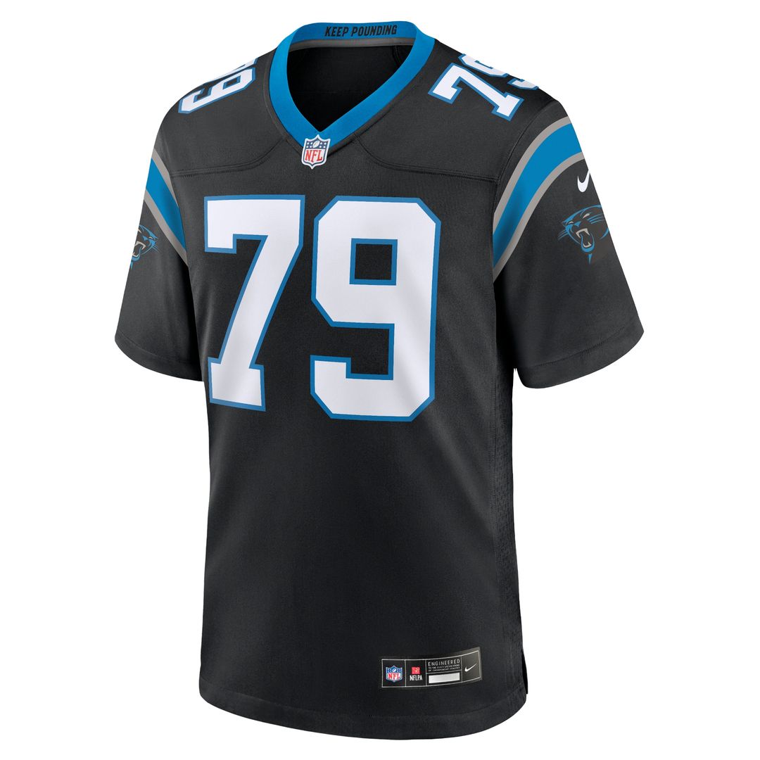 Ikem Ekwonu Carolina Panthers Nike Game Official Jersey - Black