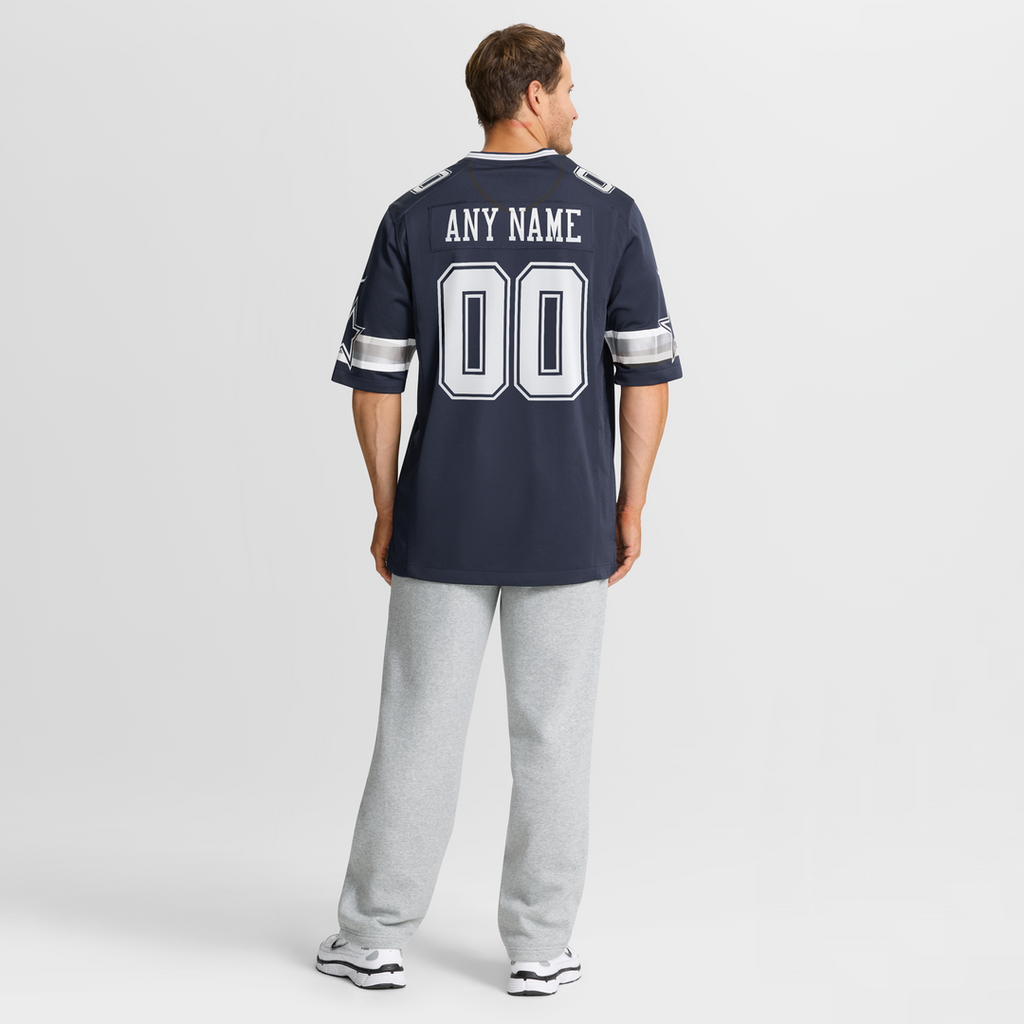 Dallas Cowboys Nike Custom Game Official Jersey - Navy