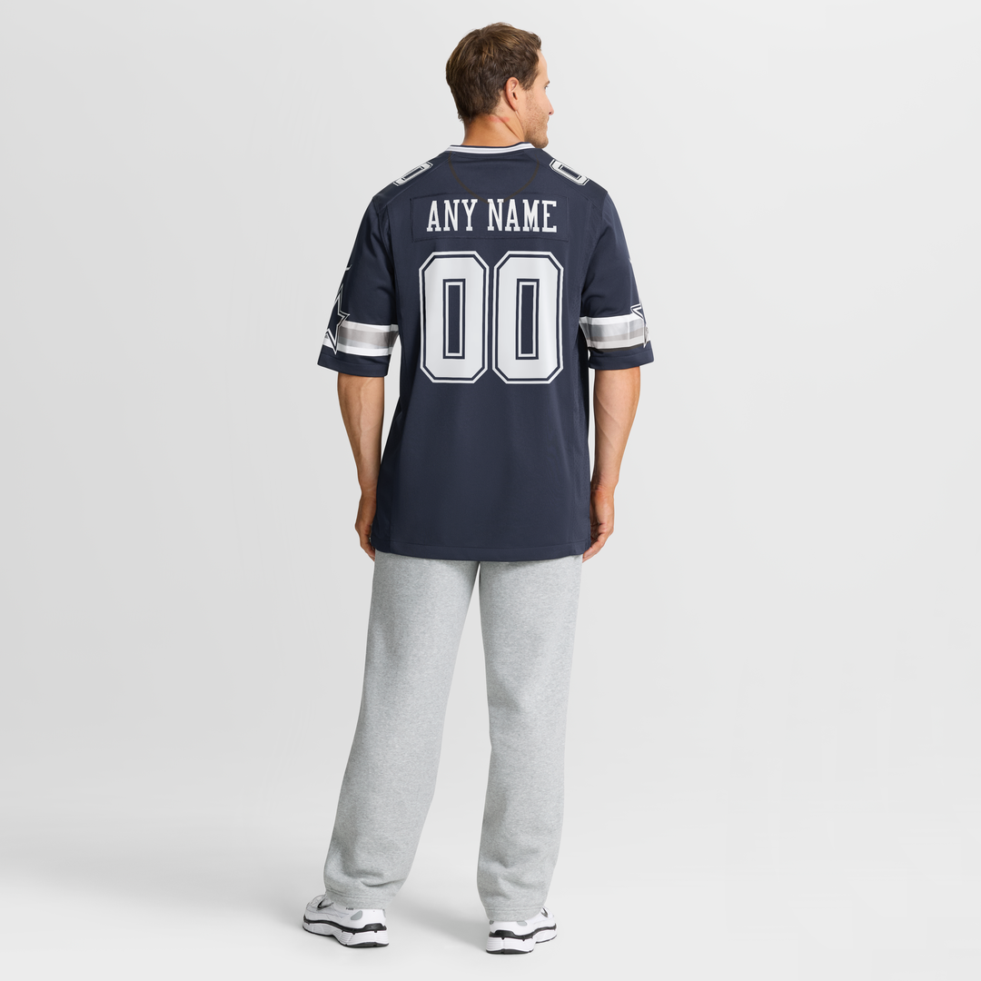 Dallas Cowboys Nike Custom Game Official Jersey - Navy