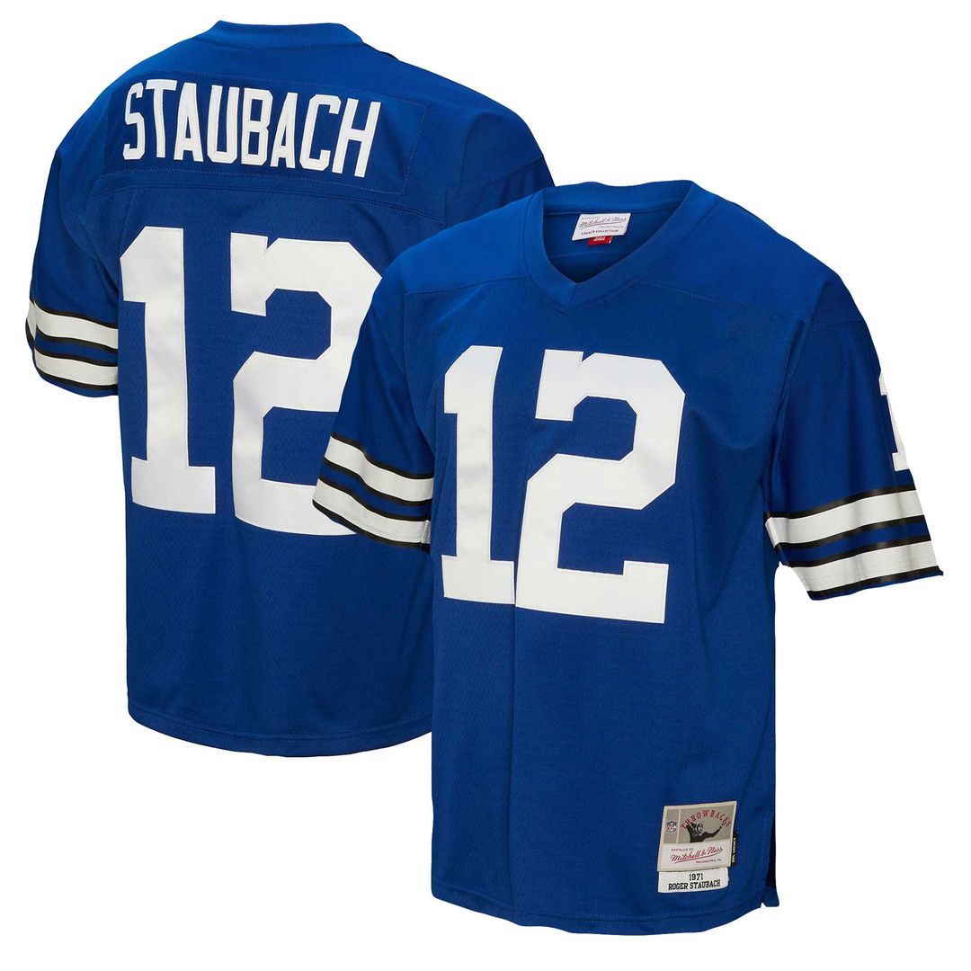 Roger Staubach Dallas Cowboys Mitchell & Ness Big & Tall 1971 Legacy Retired Player Official Jersey - Navy