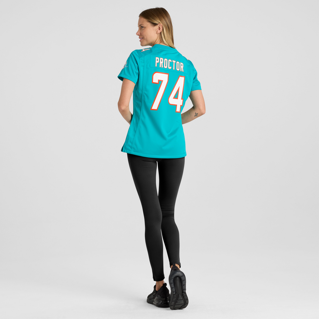 Kadyn Proctor Miami Dolphins Nike Women's Team Game Official Jersey - Aqua