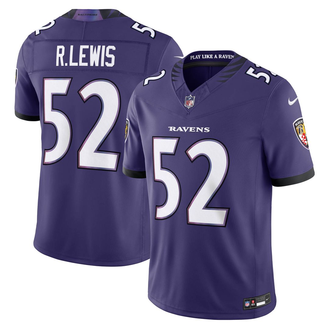 Ray Lewis Baltimore Ravens Nike Vapor F.U.S.E. Stitched Retired Limited Official Jersey - Purple