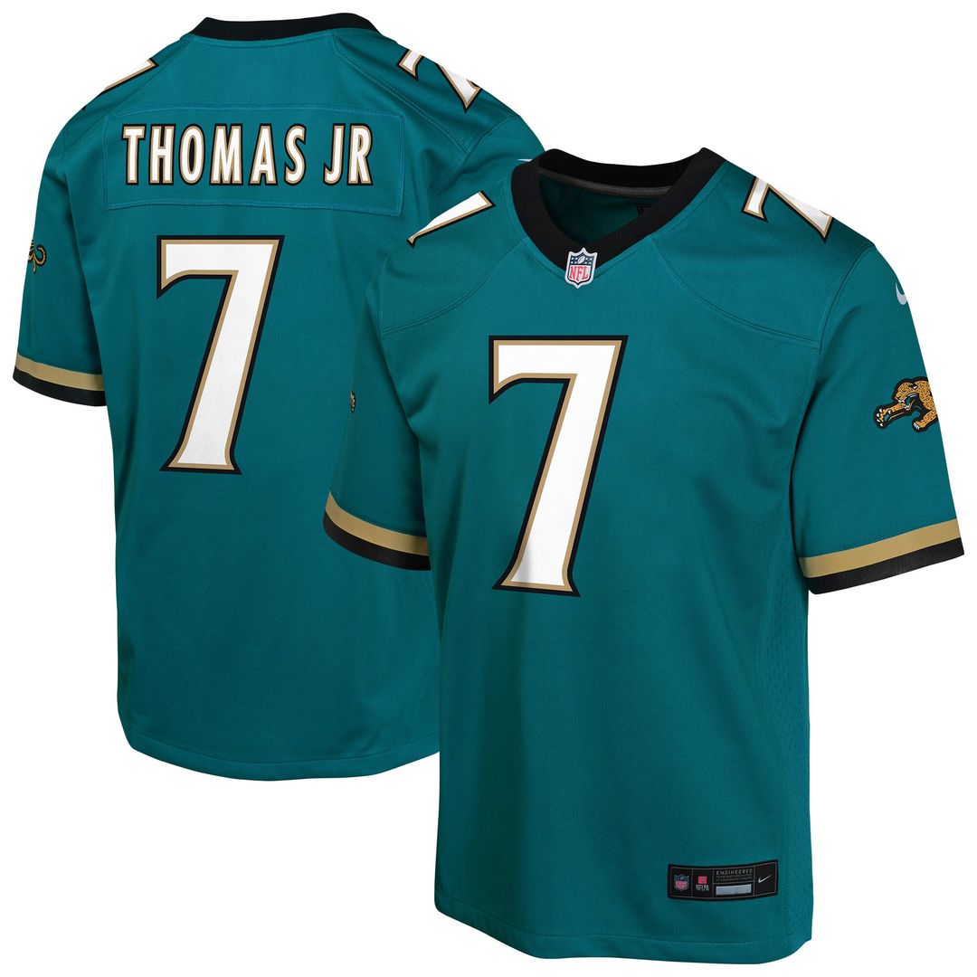 Brian Thomas Jr. Jacksonville Jaguars Nike Youth Alternate 2 Prowler Throwback Game Official Jersey - Teal
