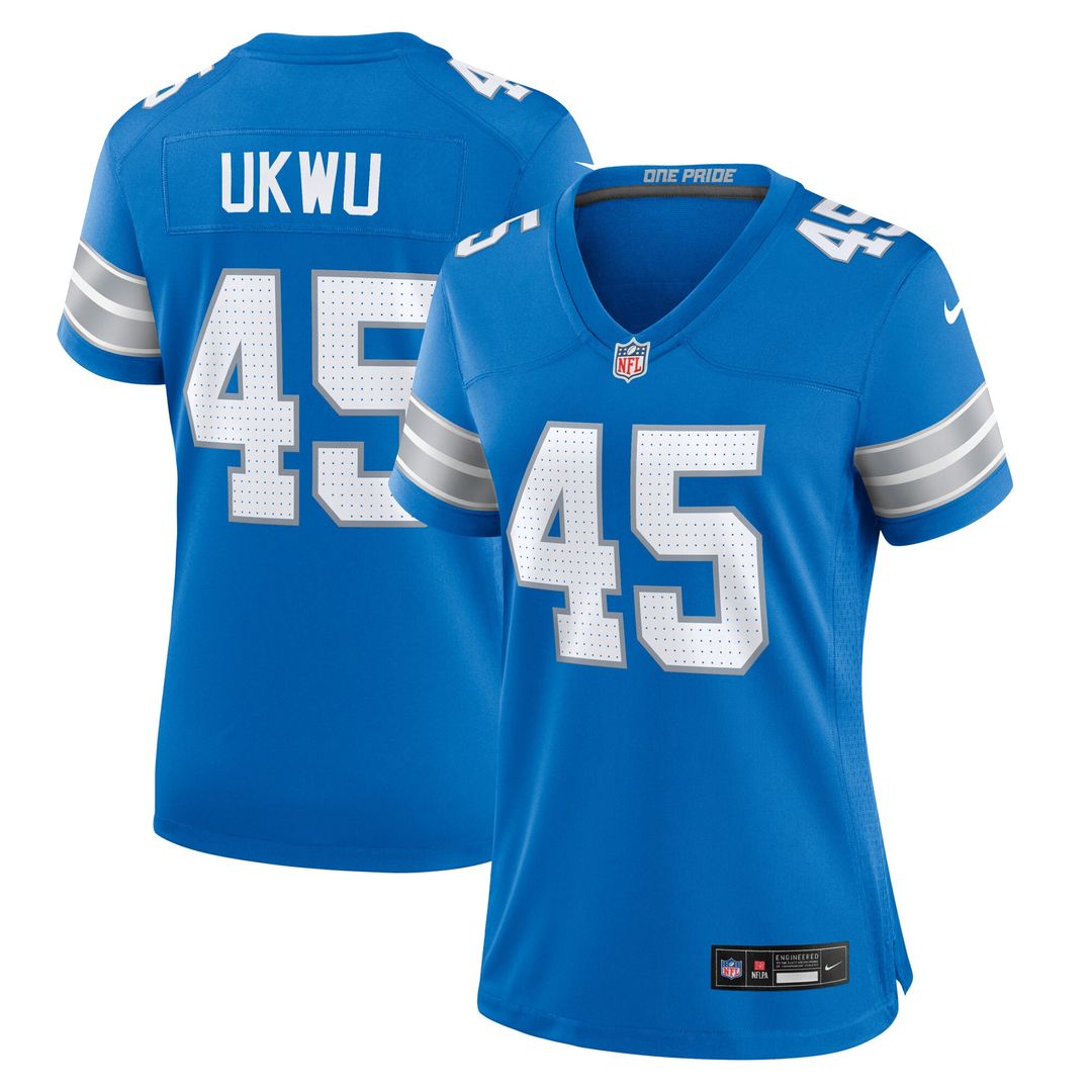 Isaac Ukwu Detroit Lions Nike Women's Game Jersey - Blue