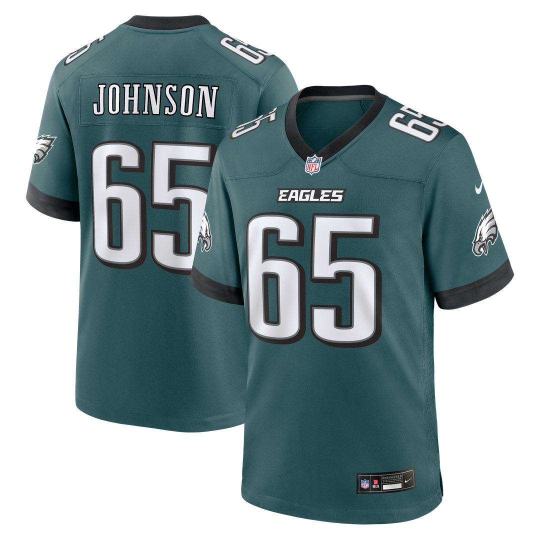 Lane Johnson Philadelphia Eagles Nike Team Game Jersey - Midnight Green