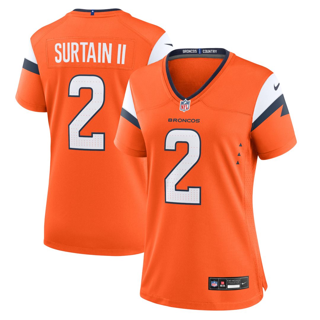 Patrick Surtain II Denver Broncos Nike Women's Team Game Jersey - Orange