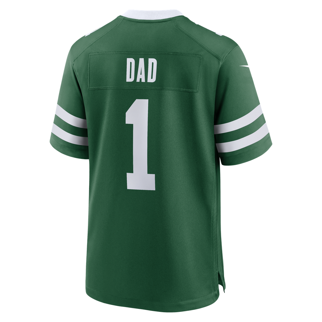 New York Jets Nike #1 Dad Game Official Jersey - Legacy Green