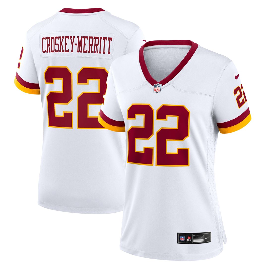 Jacory Croskey-Merritt Washington Commanders Nike Women's Game Super Bowl Era Official Jersey - White