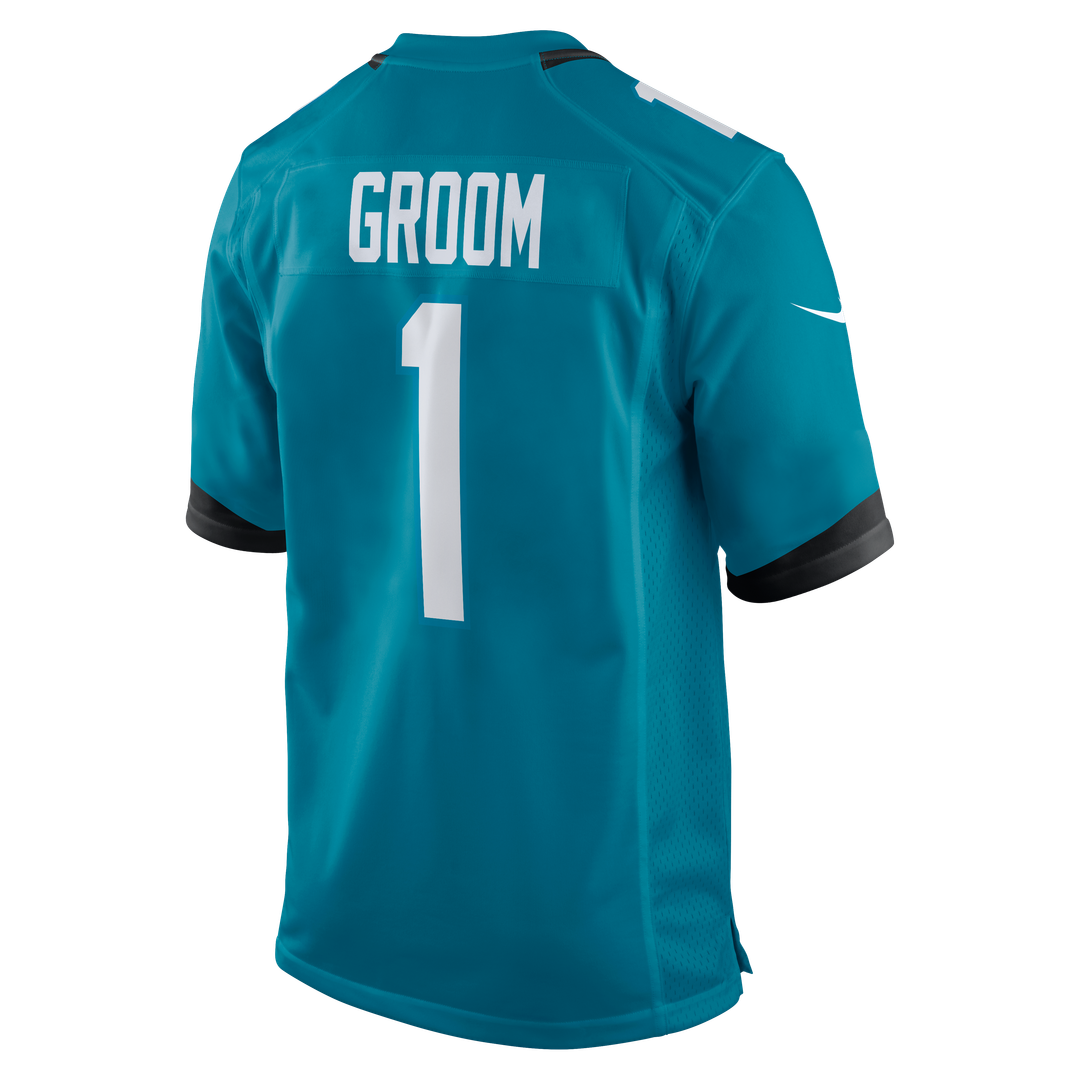 Number 1 Groom Jacksonville Jaguars Nike Game Official Jersey - Teal