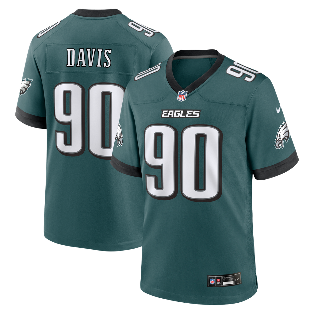 Jordan Davis Philadelphia Eagles Nike Team Game Official Jersey -  Midnight Green