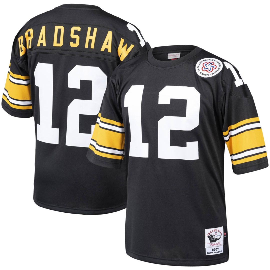 Terry Bradshaw Pittsburgh Steelers Mitchell & Ness Authentic Throwback Retired Player Official Jersey - Black