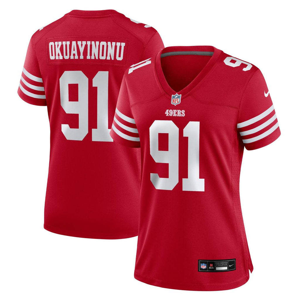 Sam Okuayinonu San Francisco 49ers Nike Women's Team Game Official Jersey -  Scarlet