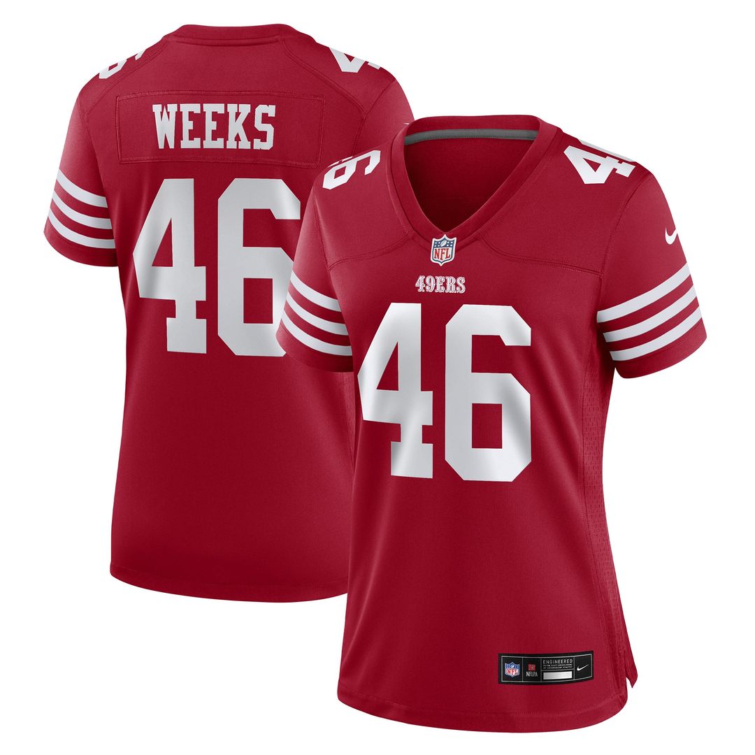 Jon Weeks San Francisco 49ers Nike Women's Team Game Official Jersey -  Scarlet
