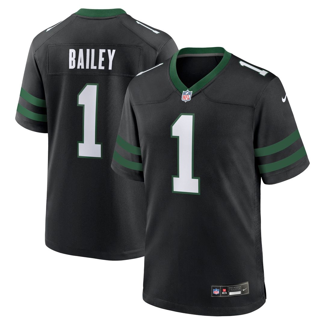David Bailey New York Jets Nike Alternate Game Player Official Jersey - Legacy Black