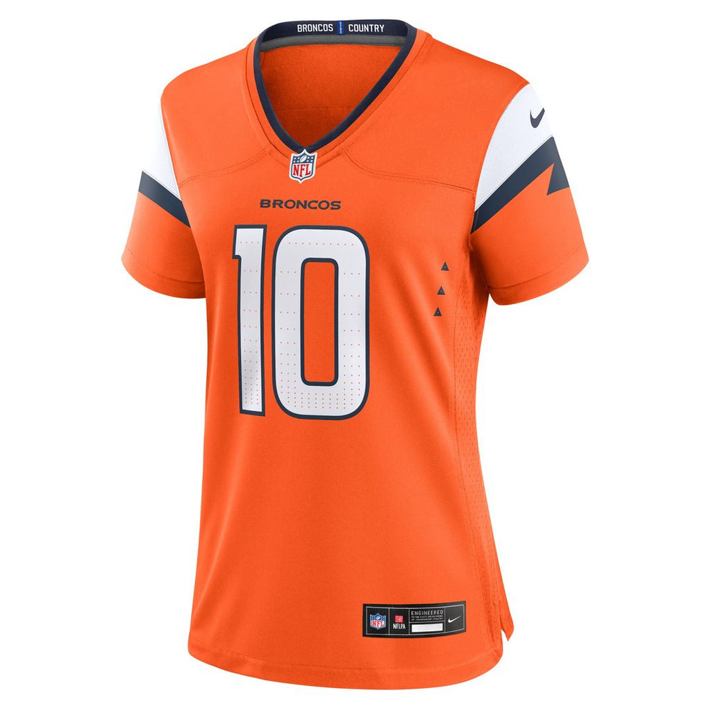 Bo Nix Denver Broncos Nike Women's Game Official Jersey -  Orange