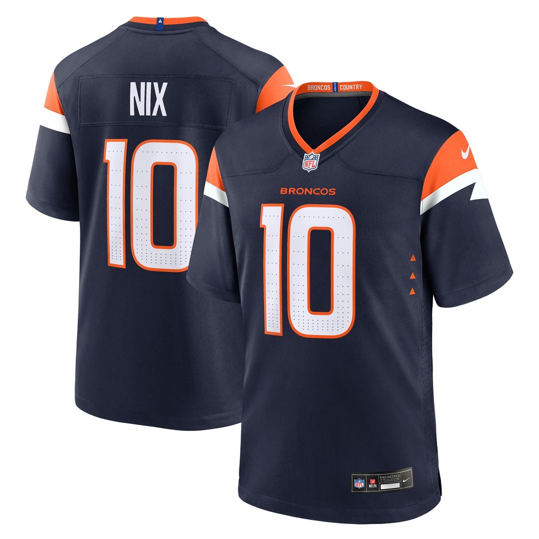 Bo Nix Denver Broncos Nike Alternate Game Jersey - Navy