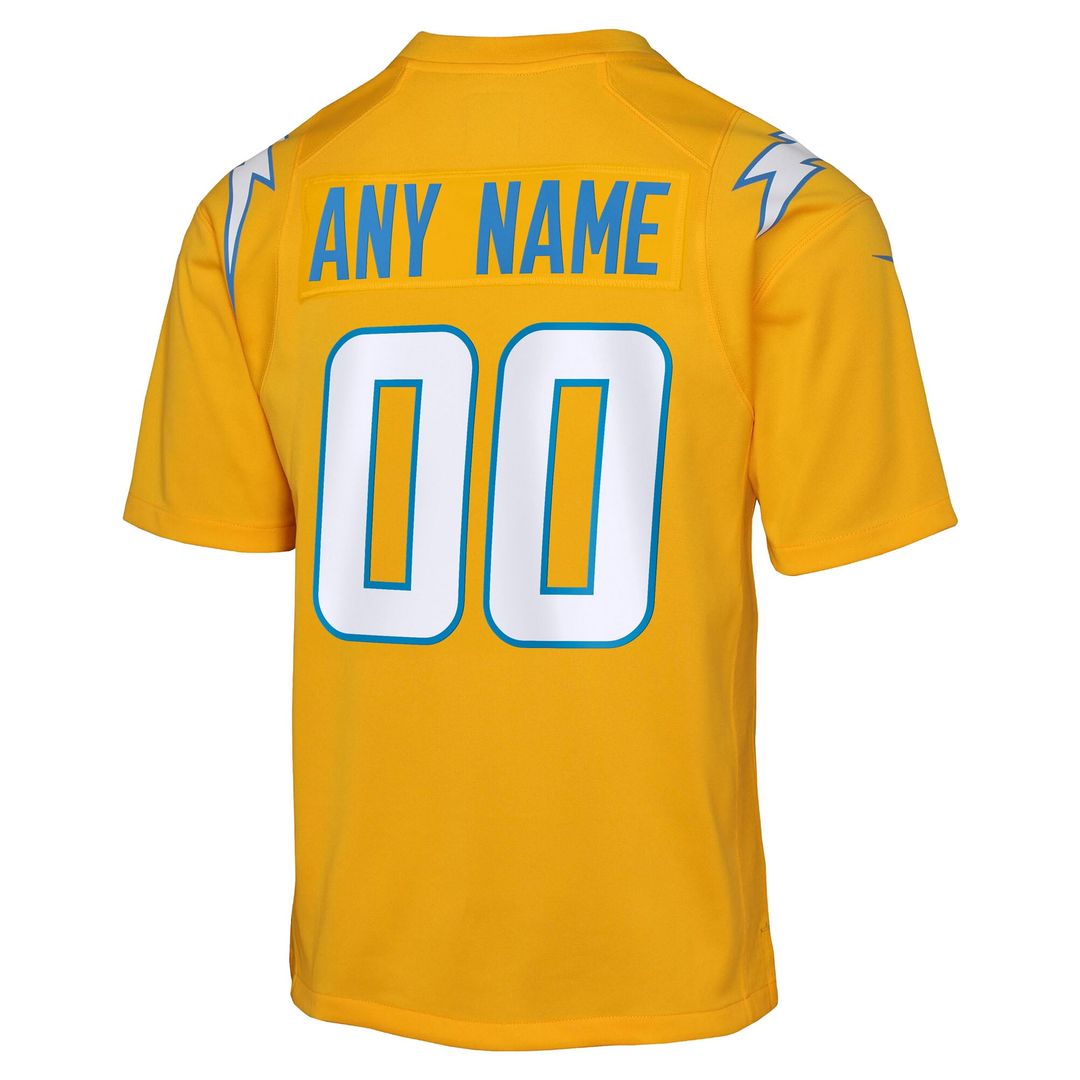 Los Angeles Chargers Nike Youth Alternate Charger Power Game Custom Official Jersey - Gold