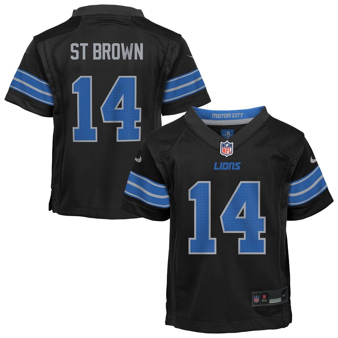 Amon-Ra St. Brown Detroit Lions Nike Preschool Alternate Player Game Official Jersey - Black