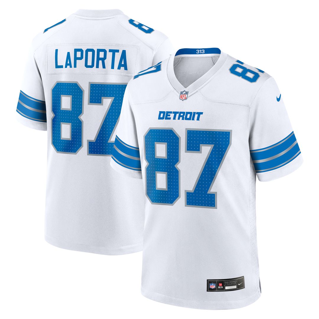Sam LaPorta Detroit Lions Nike Game Official Jersey - Blue