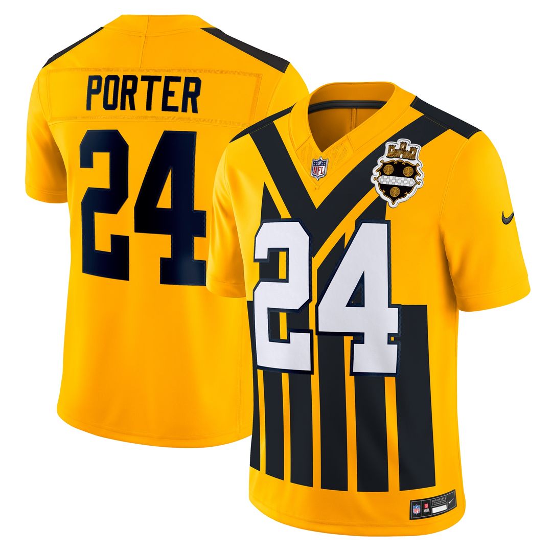 Joey Porter Jr. Pittsburgh Steelers Nike Alternate 1933 Throwback Vapor F.U.S.E. Limited Jersey - Gold