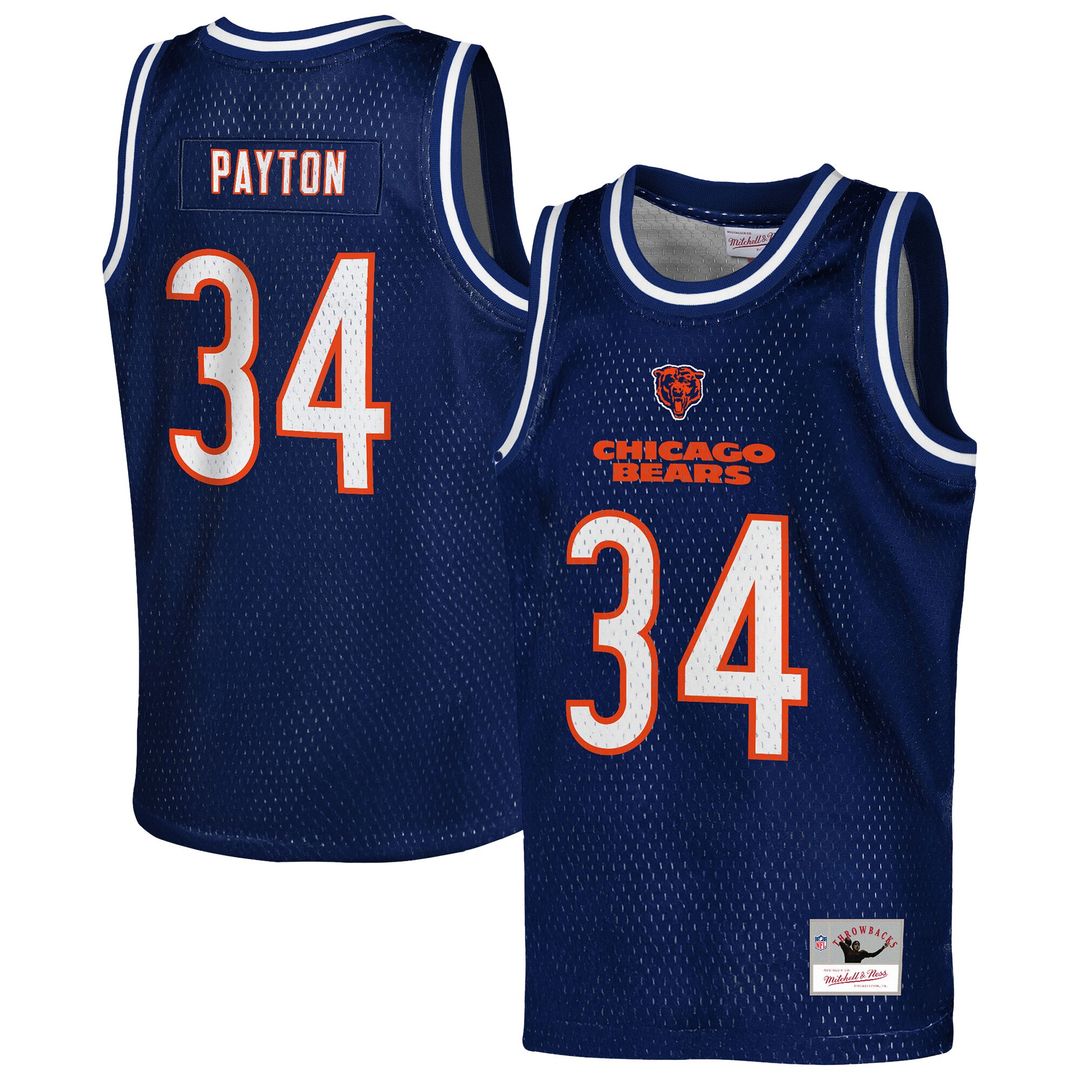 Walter Payton Chicago Bears Mitchell & Ness Youth Retired Player NFL Basketball Fashion Official Jersey - Navy