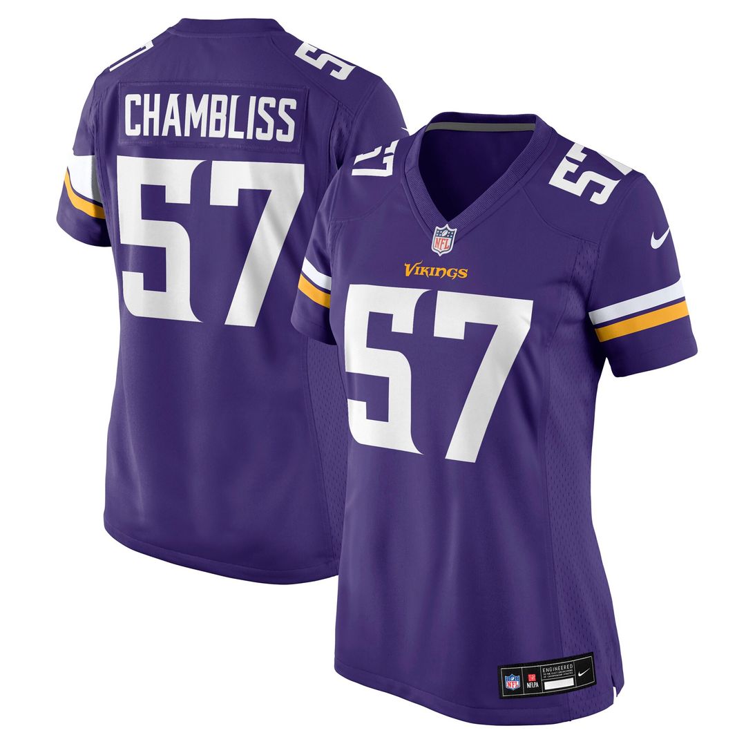 Chaz Chambliss Minnesota Vikings Nike Women's Team Game Jersey - Purple