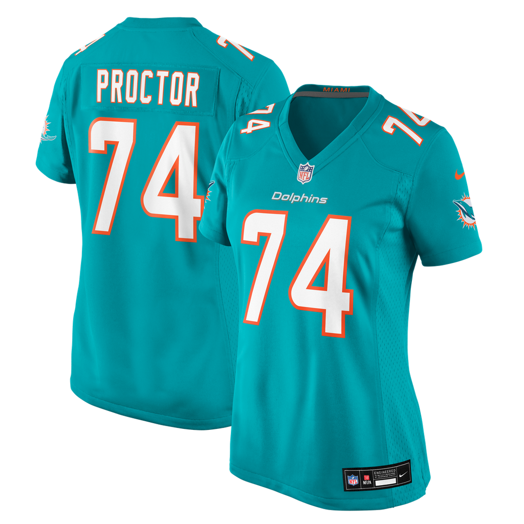 Kadyn Proctor Miami Dolphins Nike Women's Team Game Official Jersey - Aqua