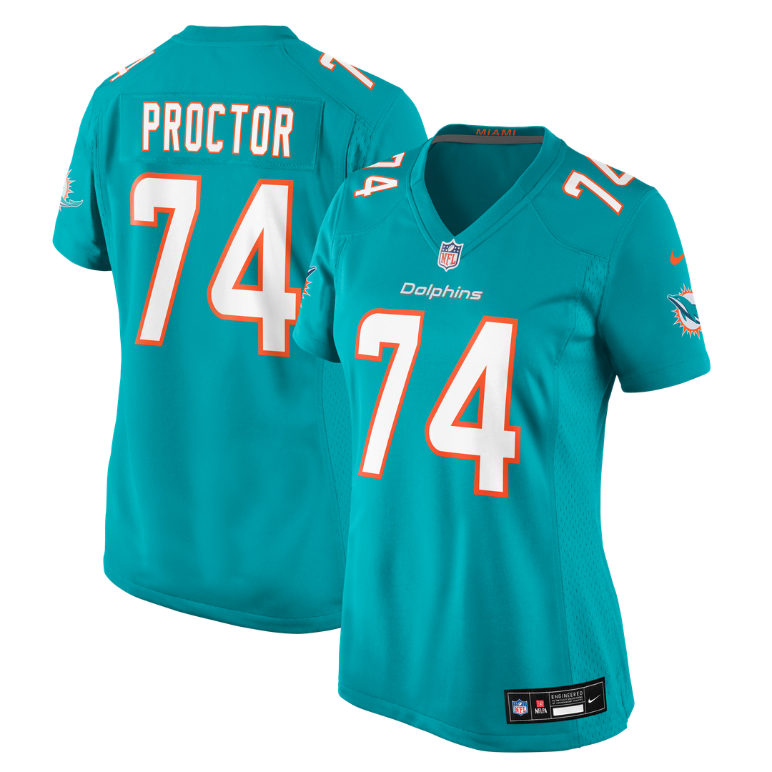 Kadyn Proctor Miami Dolphins Nike Women's Team Game Official Jersey - Aqua