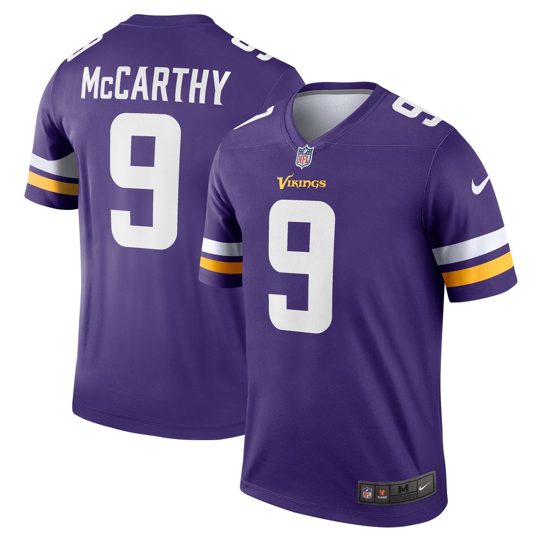 J.J. McCarthy Minnesota Vikings Nike Legend Player Performance Top - Purple