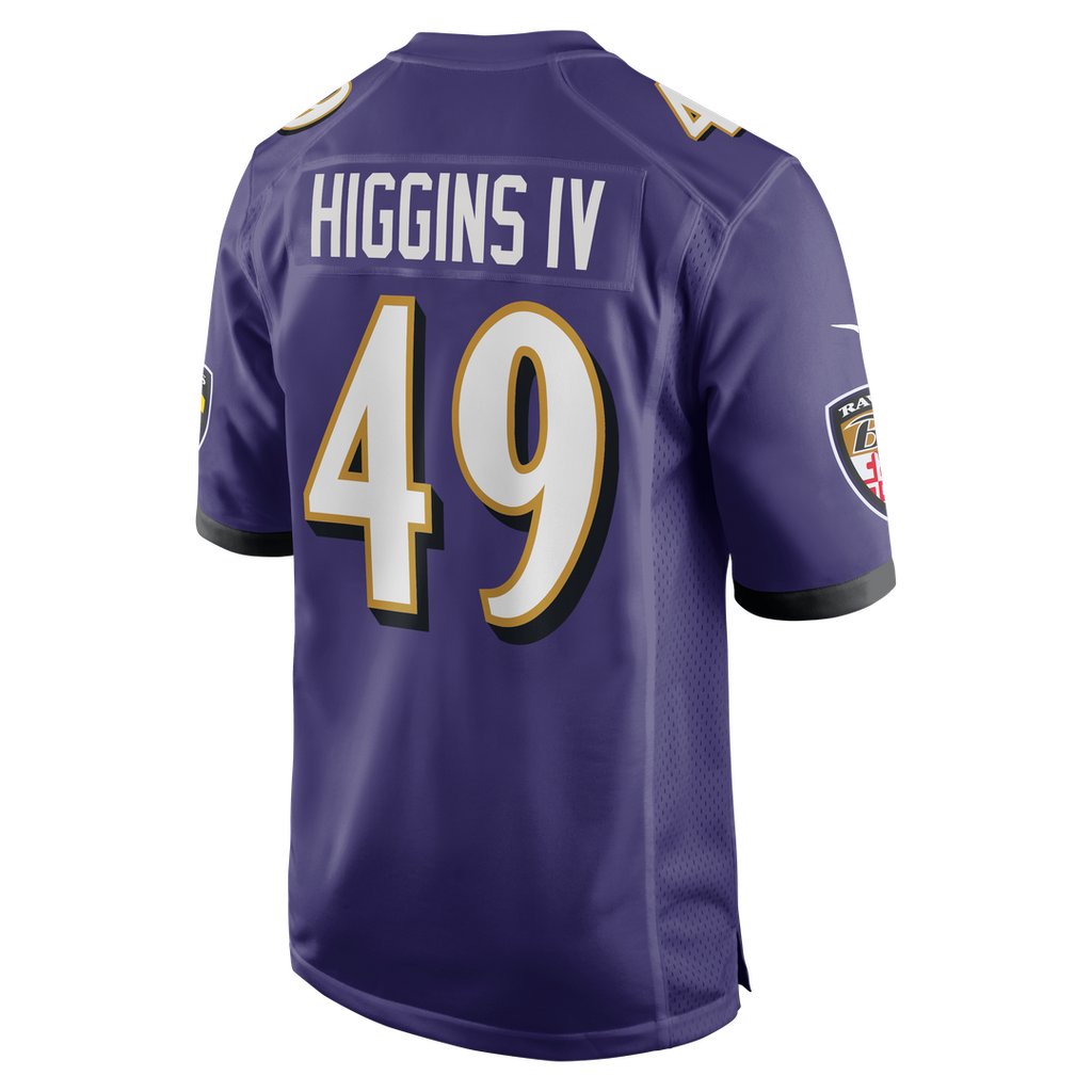 Jay Higgins IV Baltimore Ravens Nike Team Game Official Jersey -  Purple