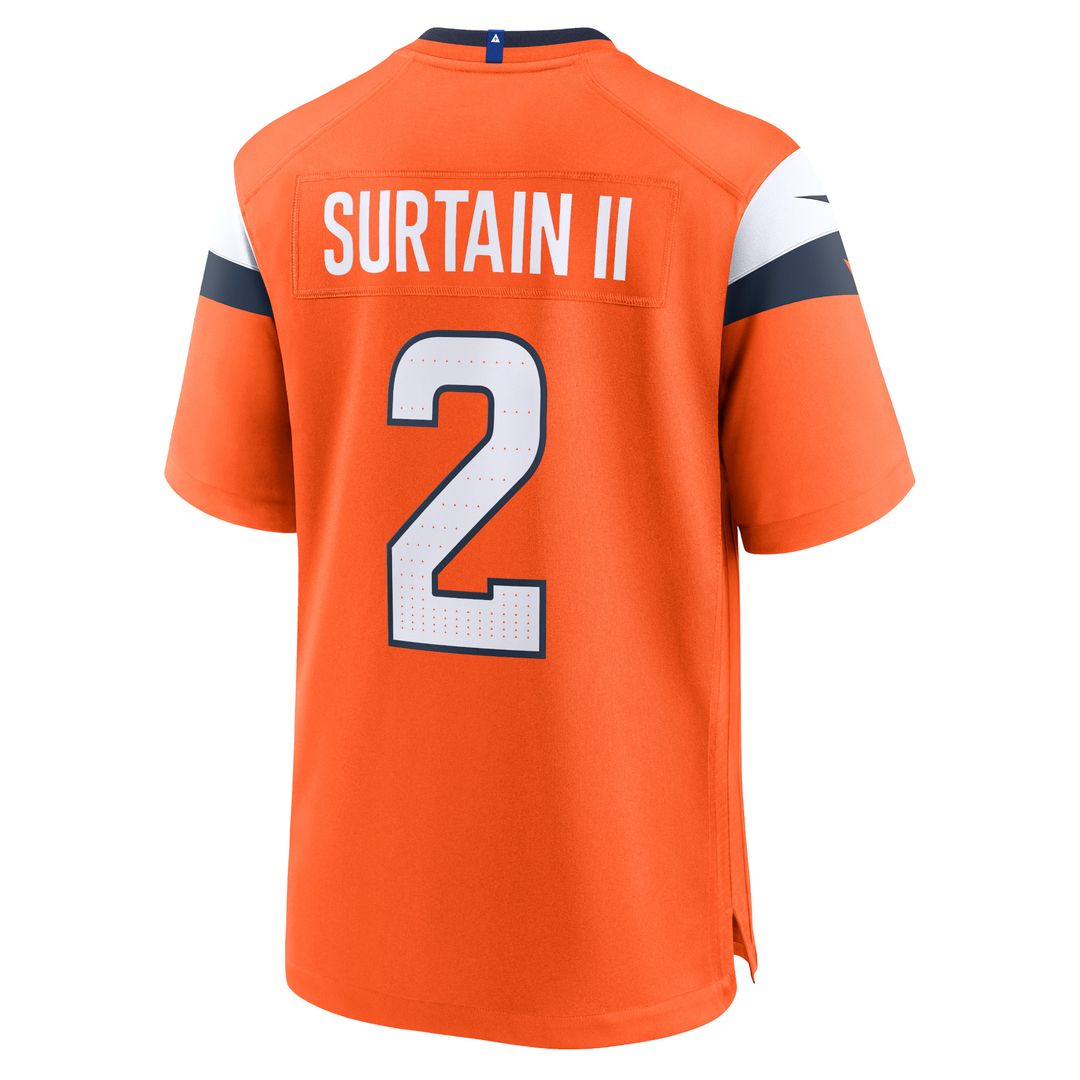 Patrick Surtain II Denver Broncos Nike Team Game Official Jersey - Orange