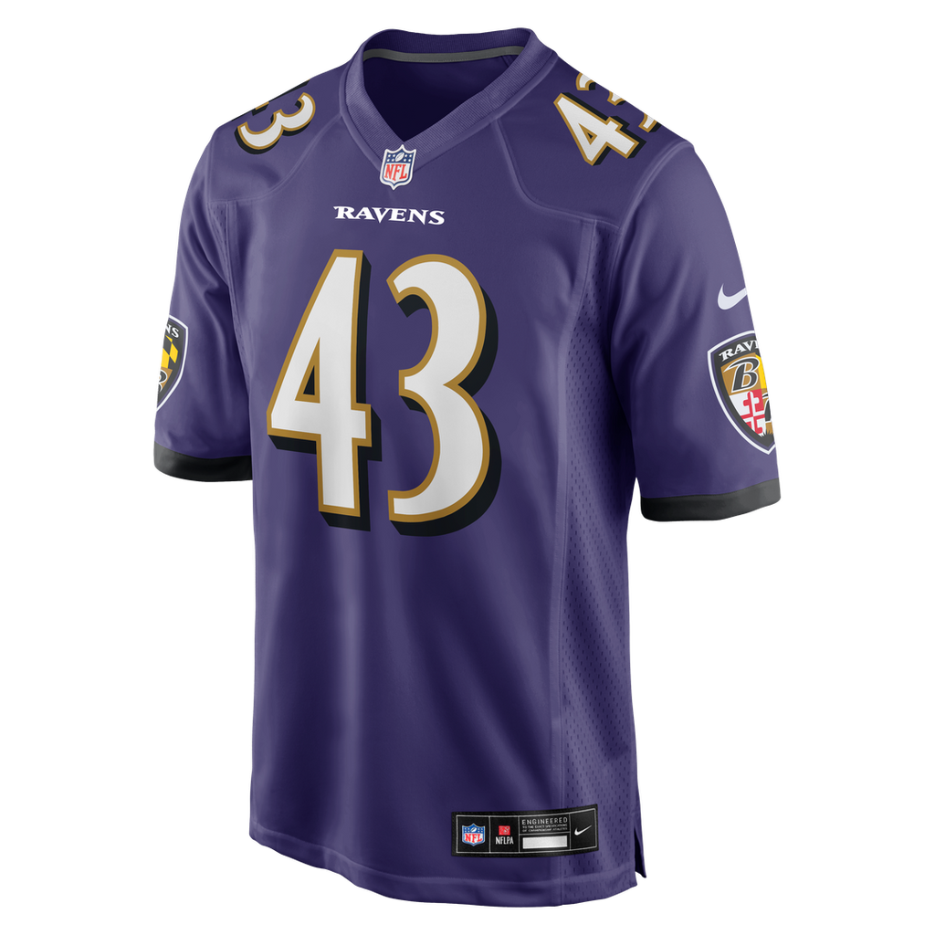 Justice Hill Baltimore Ravens Nike Game Official Jersey - Purple