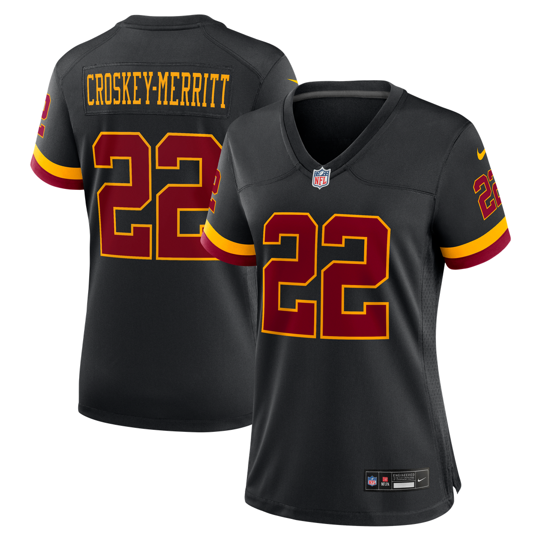 Jacory Croskey-Merritt Washington Commanders Nike Women's Hail Raiser Alternate Game Official Jersey - Black