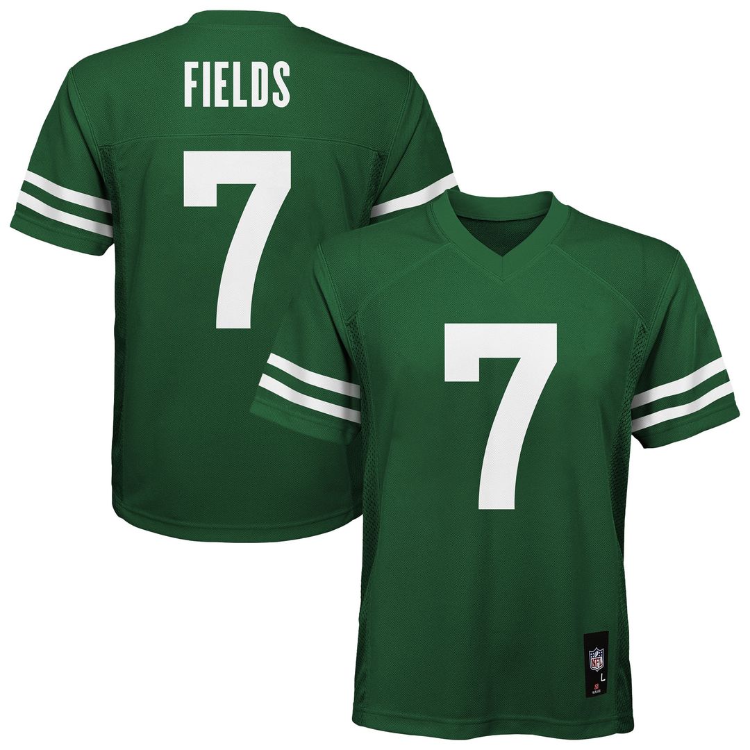 Justin Fields New York Jets Nike Youth Replica Player Official Jersey - Legacy Green