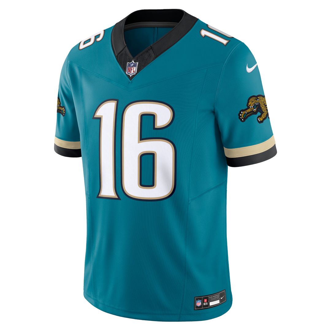Trevor Lawrence Jacksonville Jaguars Nike Prowler Throwback Vapor F.U.S.E. Limited Official Jersey - Teal