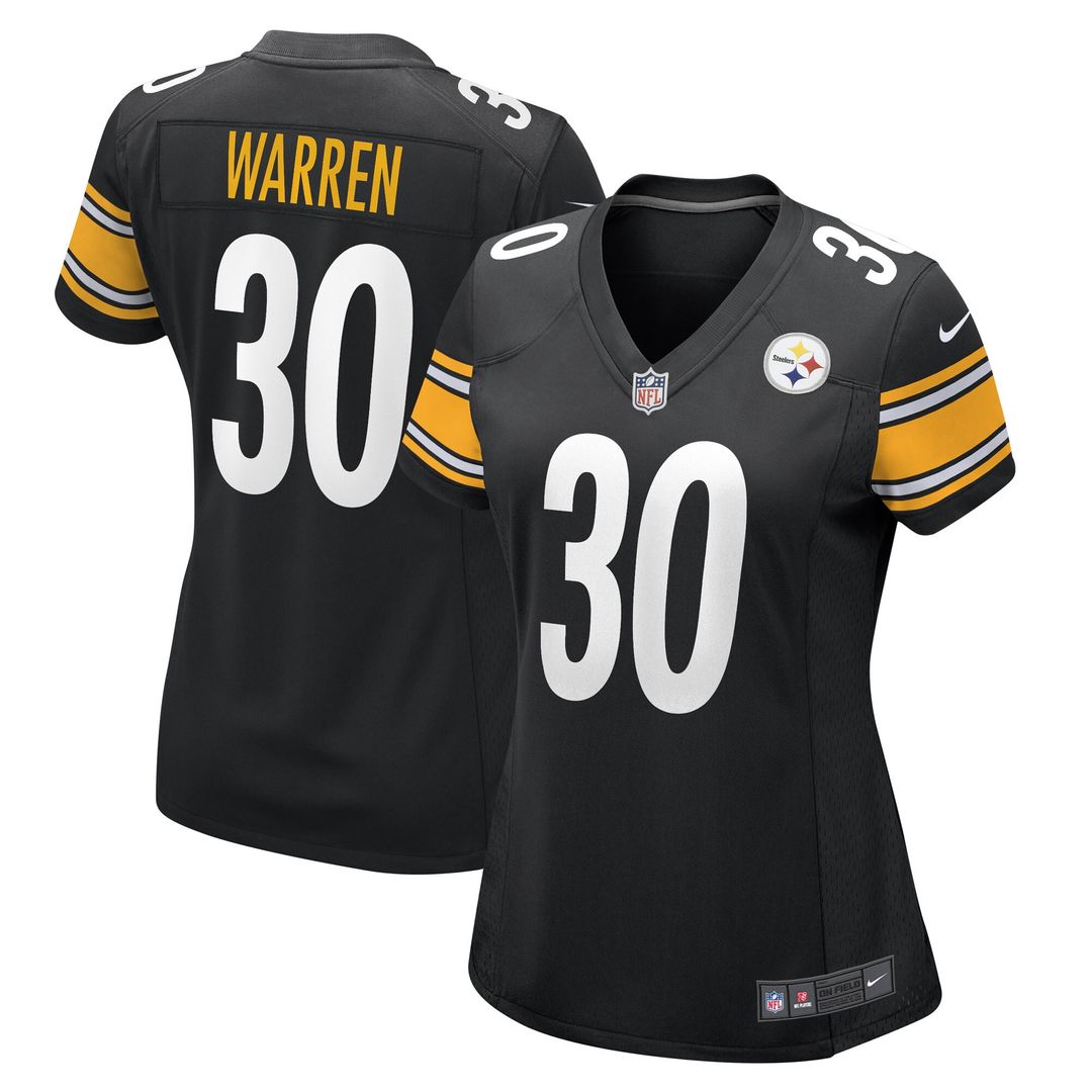 Jaylen Warren Pittsburgh Steelers Nike Women's Game Player Official Jersey - Black
