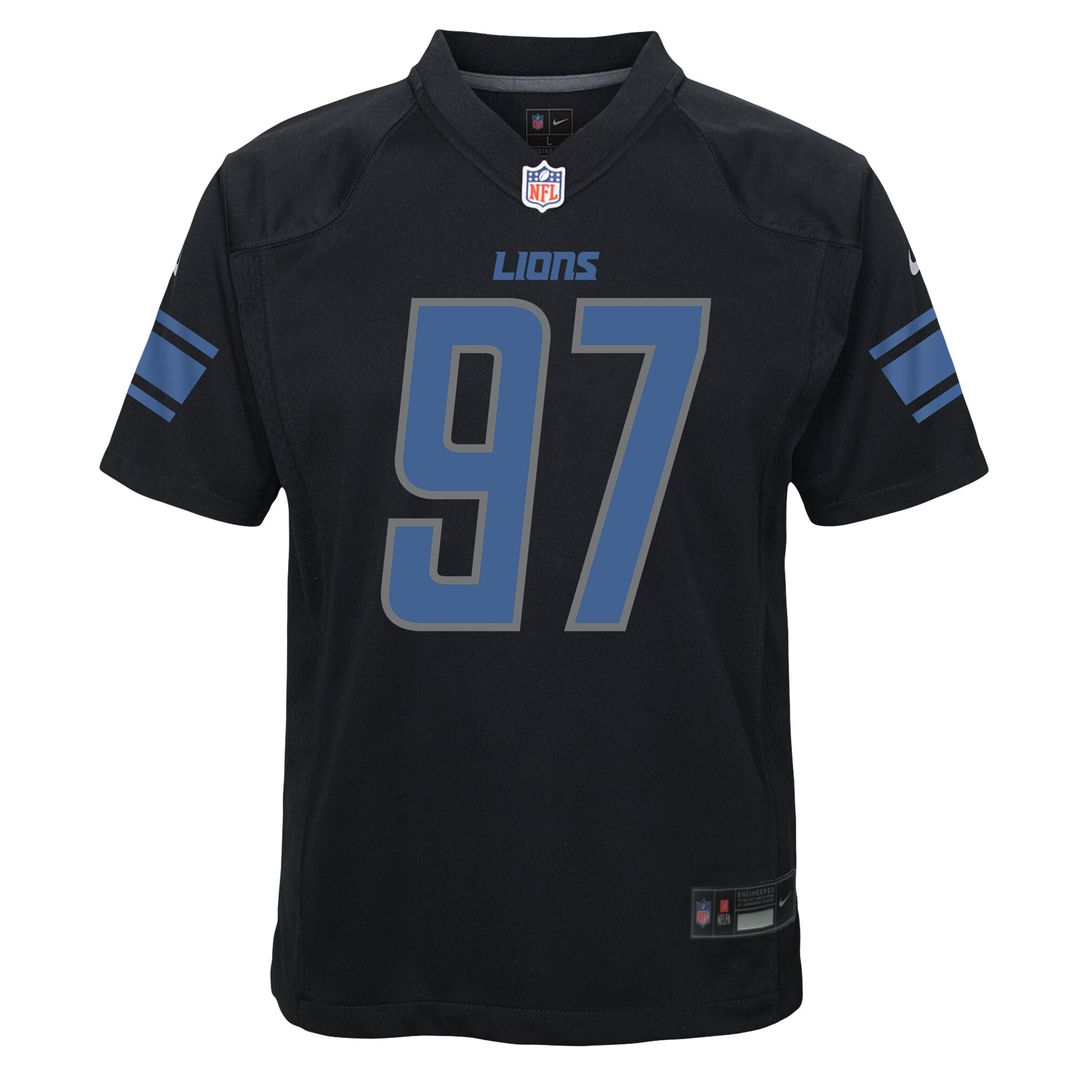 Aidan Hutchinson Detroit Lions Nike Youth Game Official Jersey - Black