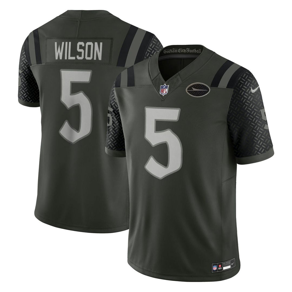Garrett Wilson New York Jets Nike 2025 Rivalries Collection Stitched Limited Official Jersey - Gotham Green