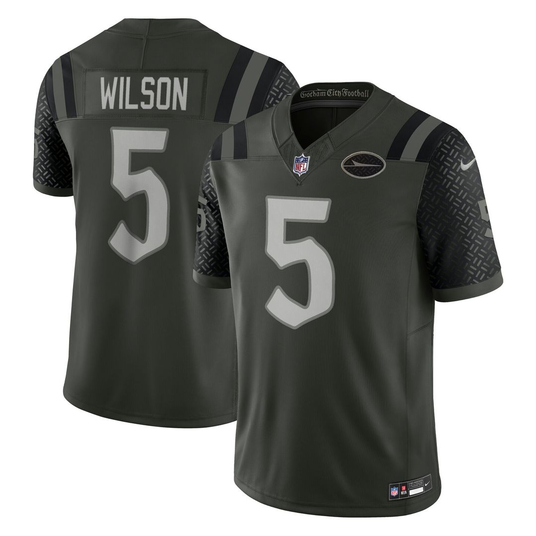 Garrett Wilson New York Jets Nike 2025 Rivalries Collection Stitched Limited Official Jersey - Gotham Green