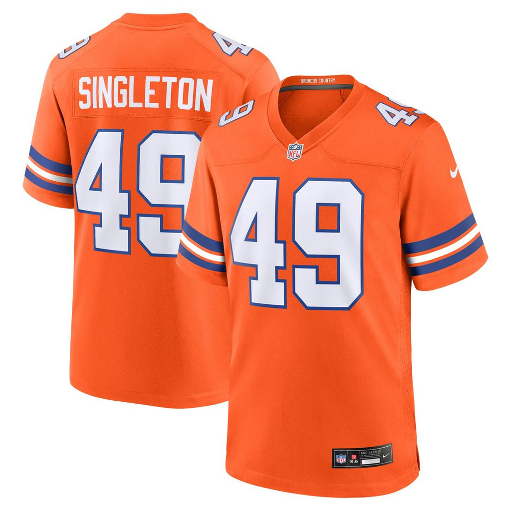 Alex Singleton Denver Broncos Nike Alternate Game Official Jersey - Orange