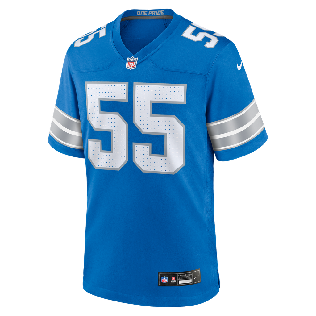 Derrick Barnes Detroit Lions Nike Team Game Official Jersey -  Blue
