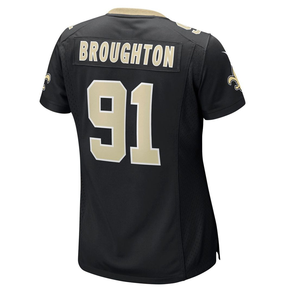 Vernon Broughton New Orleans Saints Nike Women's Team Game Official Jersey -  Black