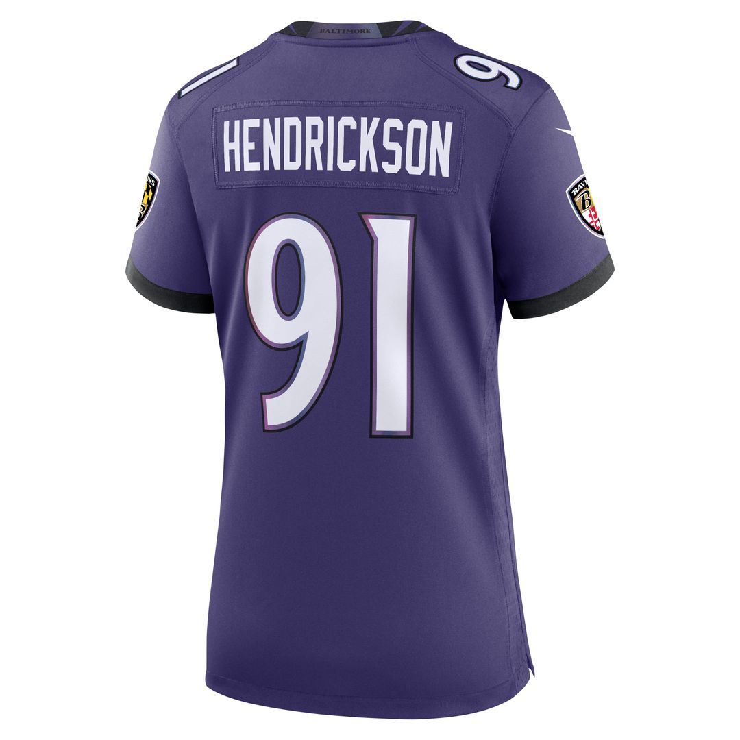 Trey Hendrickson Baltimore Ravens Nike Women's Team Game Official Jersey - Purple